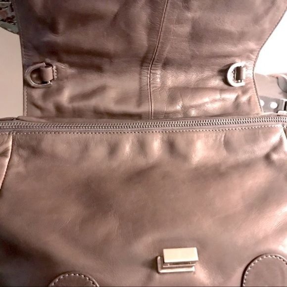 Mauve Leather Satchel Crossbody Bag - Picture 11 of 16